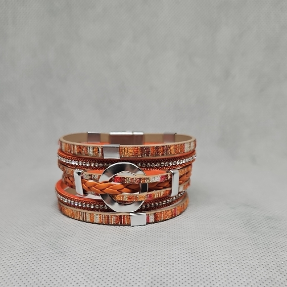 Jewelry - Elegant Orange Multi-Layer Bracelet